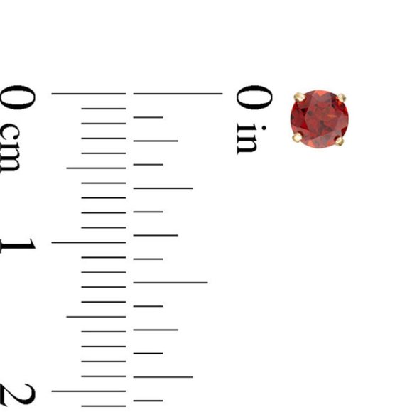 Garnet Solitaire Stud Earrings - Picture 6 of 6